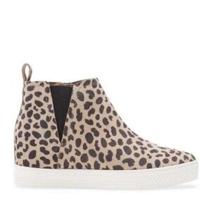 Caslon Womens Size 7 Aidy Water Resistant Leopard Sneakers Platform Leather
